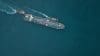 Aerial View Tanker Ship Vessel Unloading At Port, Global Busines