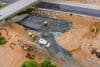 Construction For Renewing Pillars Bridge Of A Under Renovation Road Modern Road Interchange In Us
