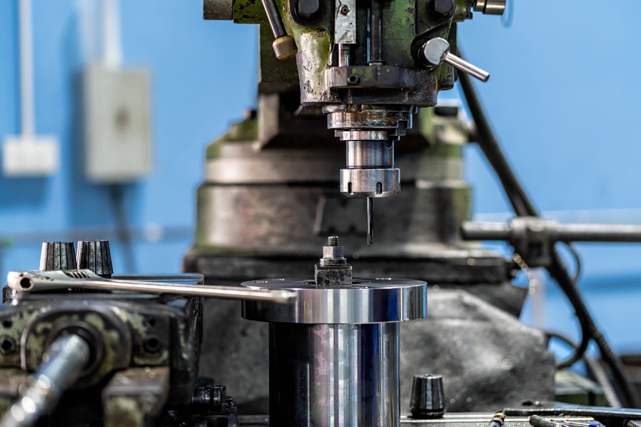 Professional Milling Machine In Metalworking Factory, Lathe Meta