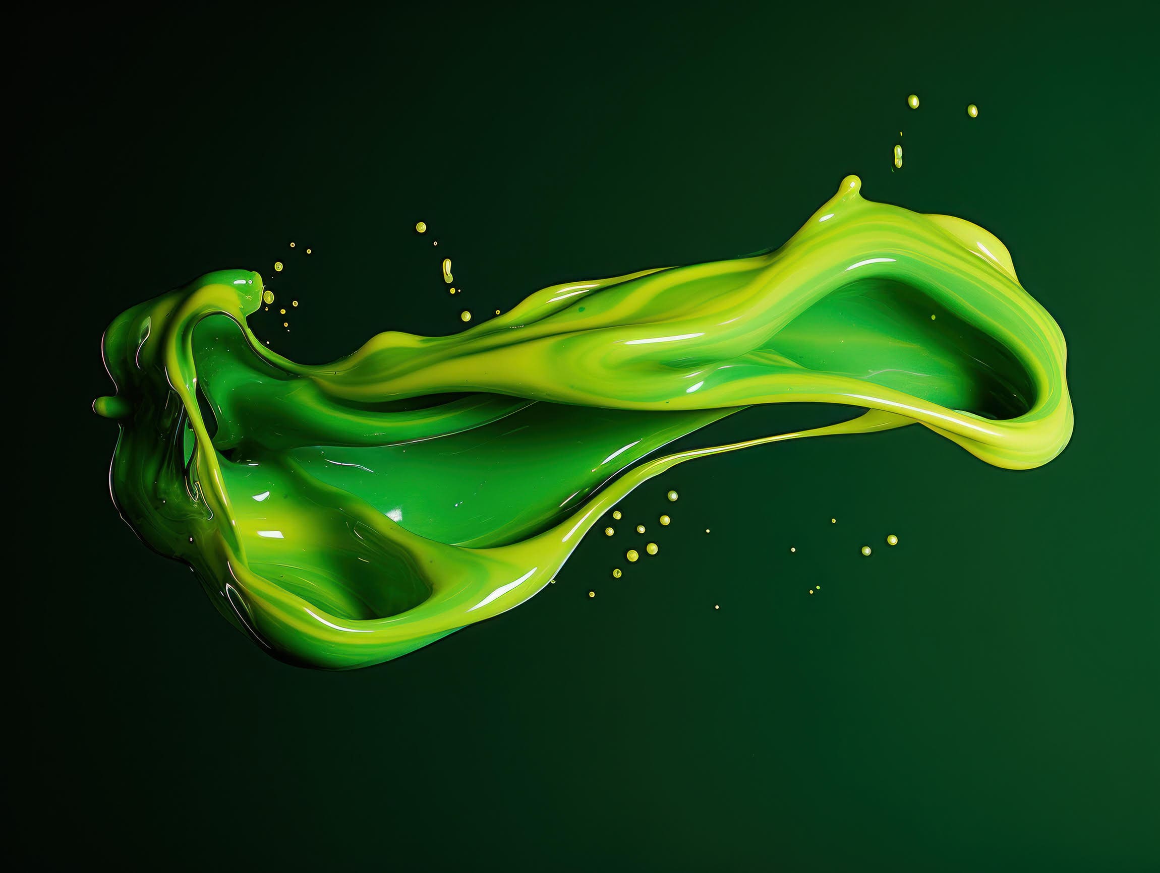 A Green Paint Splashing In A Green Background