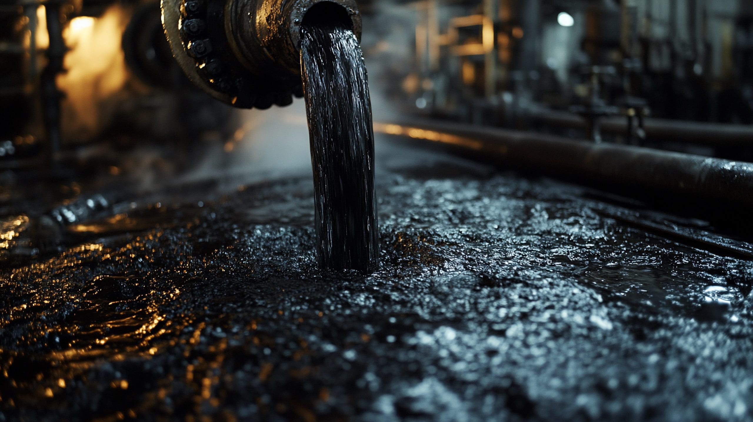 Environmental Pollution, Crude Oil Discharge In Industrial Setting Depicted